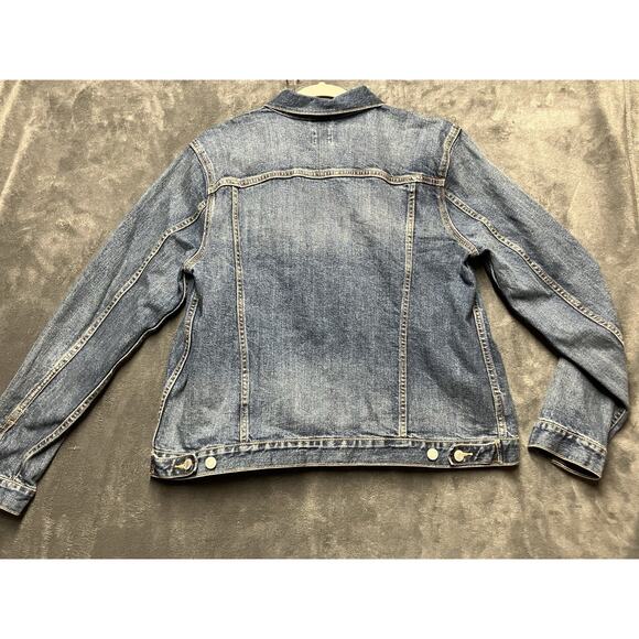 GAP Denim Jacket Woman’s XL Blue Med Wash Stretch Button Front Trucker Cowgirl - Picture 10 of 11